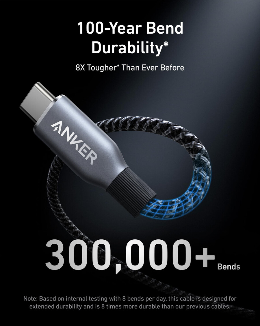 anker prime laadstation 8-in-1 240w en anker prime usb-c naar usb-c kabel 240w gevlochten kabel van gerecycled materiaal