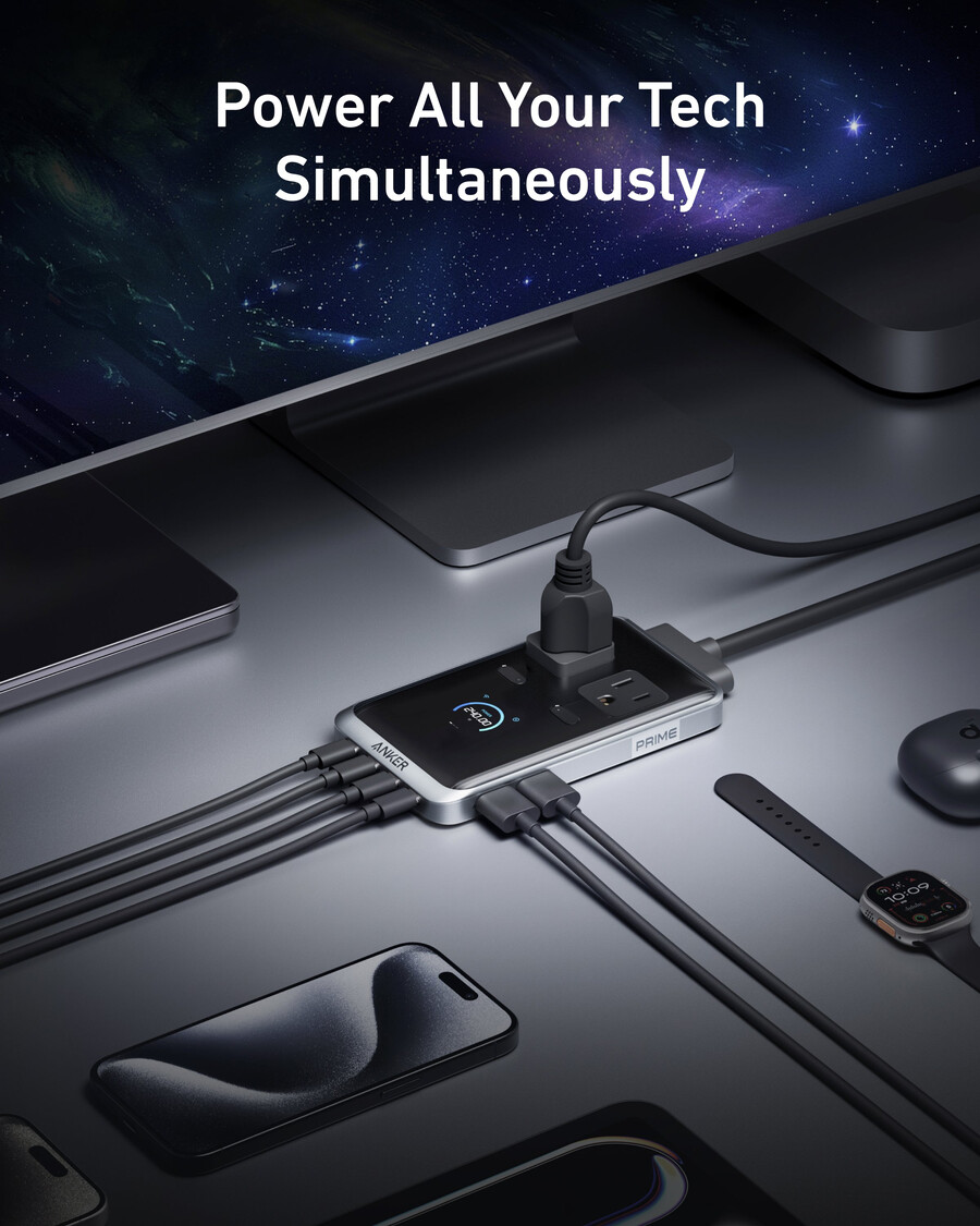 anker prime laadstation 8-in-1 240w en anker prime usb-c naar usb-c kabel 240w gevlochten kabel van gerecycled materiaal