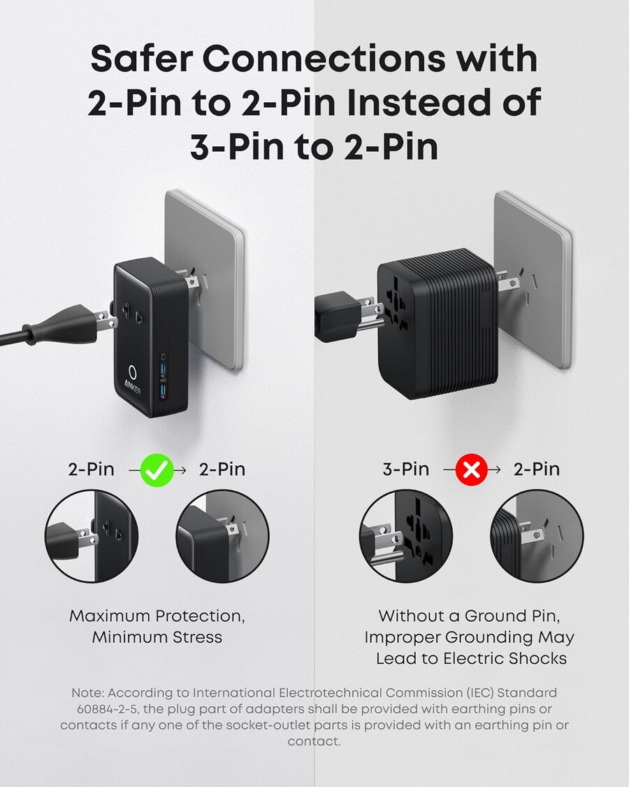 anker nano reisadapter 5-in-1 20w 1 stuk en anker nano oplader 45w met usb-c naar usb-c kabel