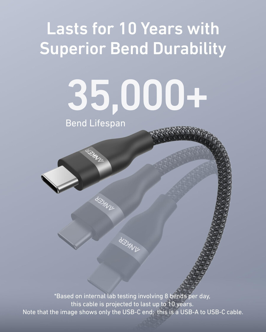 anker usb-a naar usb-c kabel 90 cm180 cm gevlochten gerecycled materiaal