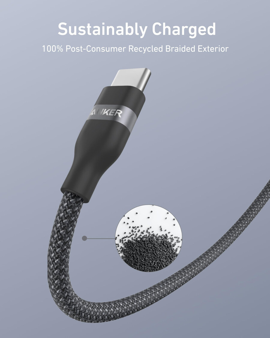 anker usb-a naar usb-c kabel 90 cm180 cm gevlochten gerecycled materiaal