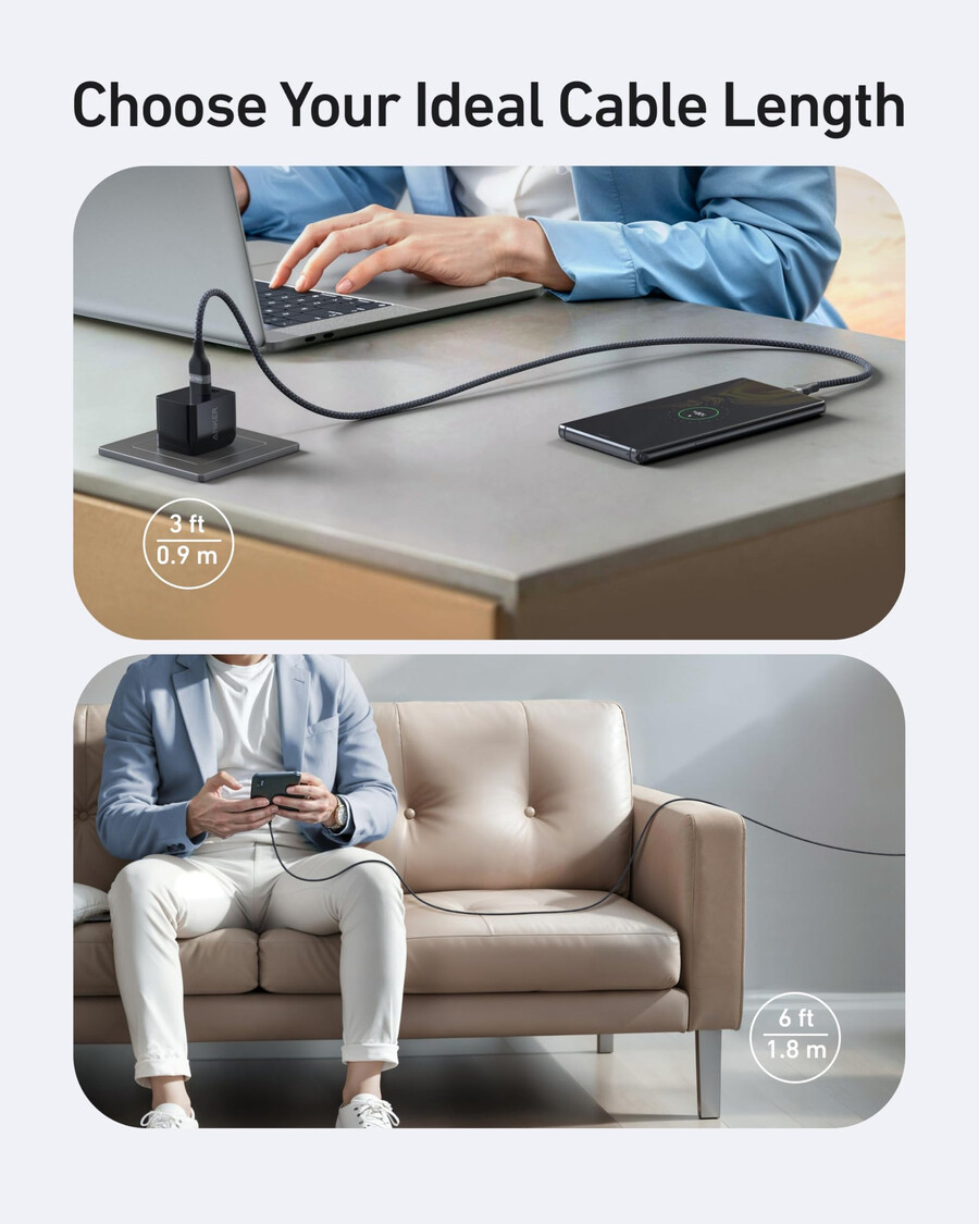 anker usb-a naar usb-c kabel 90 cm180 cm gevlochten gerecycled materiaal