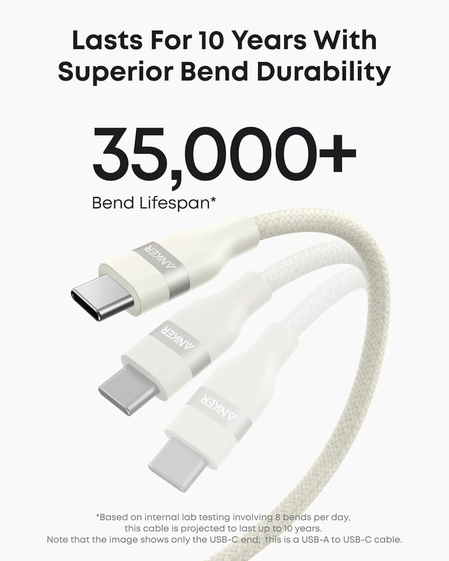 anker usb-a naar usb-c kabel 90 cm gevlochten van gerecycled materiaal 2 stuks