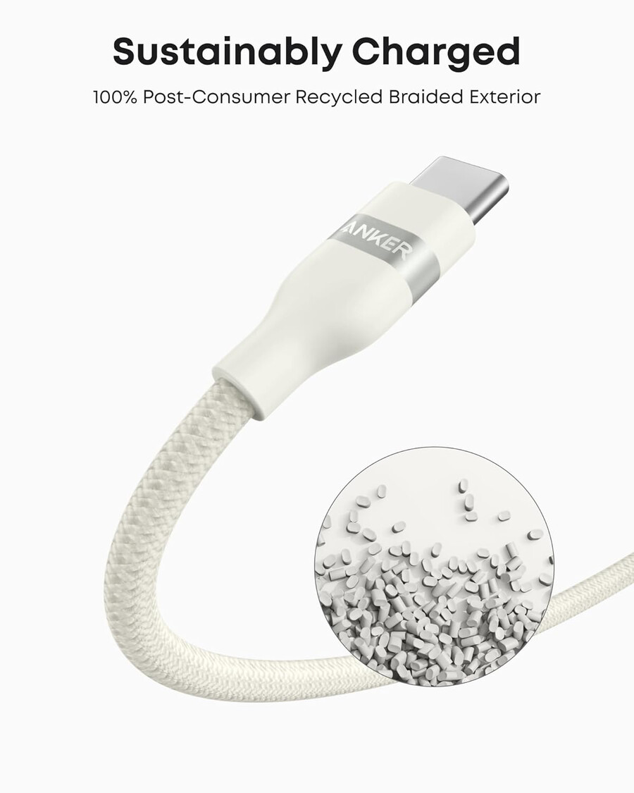 anker usb-a naar usb-c kabel 90 cm gevlochten van gerecycled materiaal 2 stuks