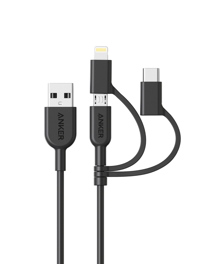 anker 321 usb-a naar lightning-kabel 90 cm 3-in-1