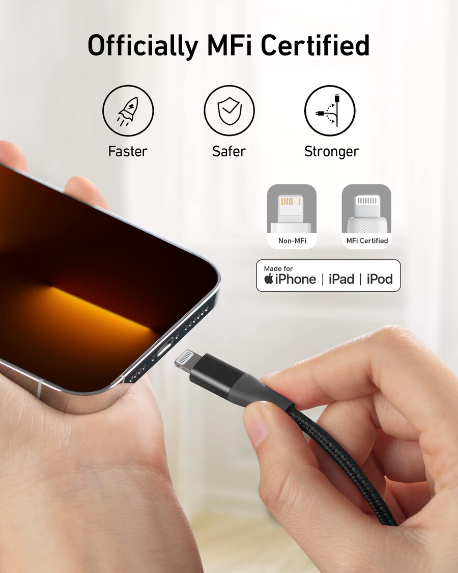 anker 551 usb-a naar lightning-kabel 90 cm 180 cm 3 meter