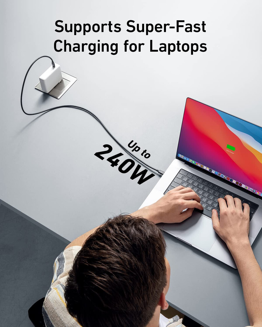anker 515 usb-c naar usb-c kabel compatibel met thunderbolt 4 2 stuks
