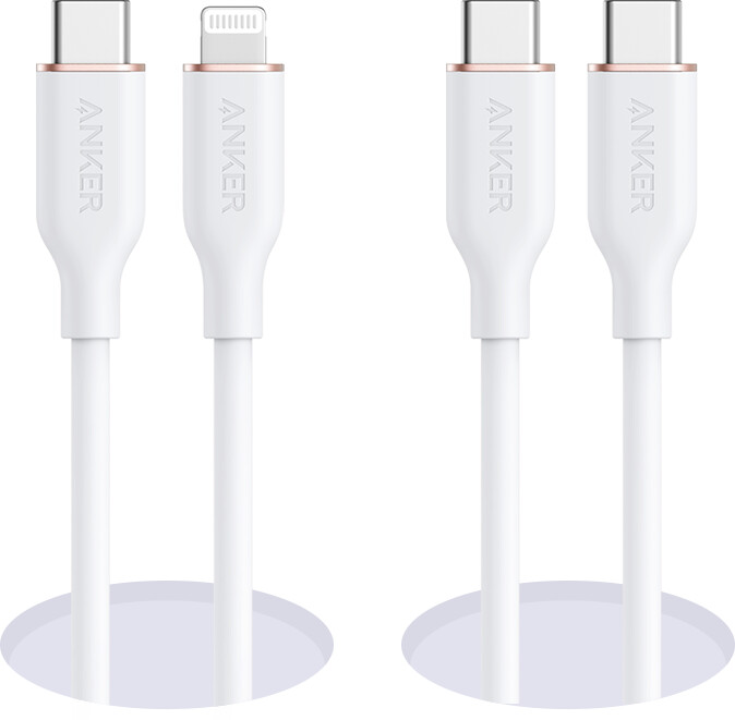 anker 643 usb-c naar usb-c kabel flow siliconen 240w 2-pack middernachtzwart