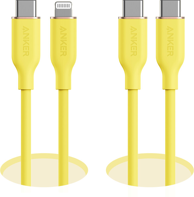 anker 643 usb-c naar usb-c kabel flow siliconen 240w 2-pack middernachtzwart