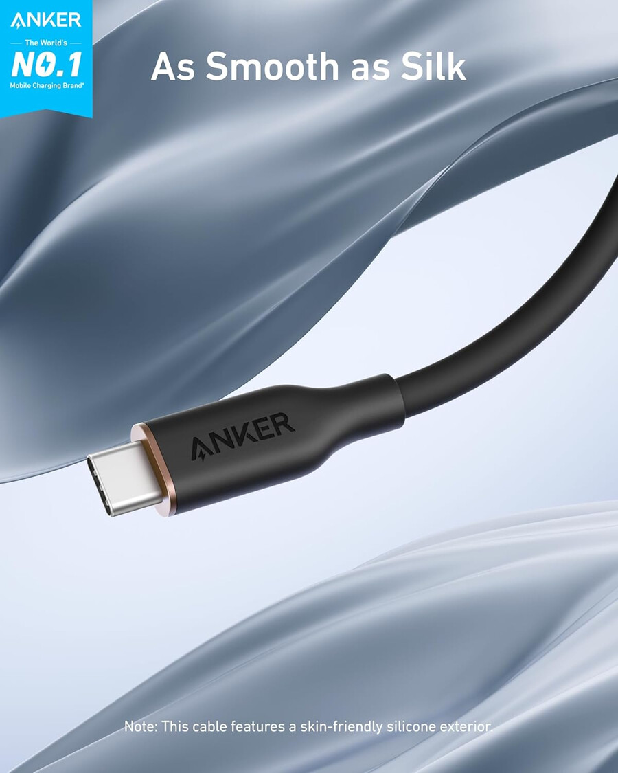 anker 643 usb-c naar usb-c kabel flow siliconen