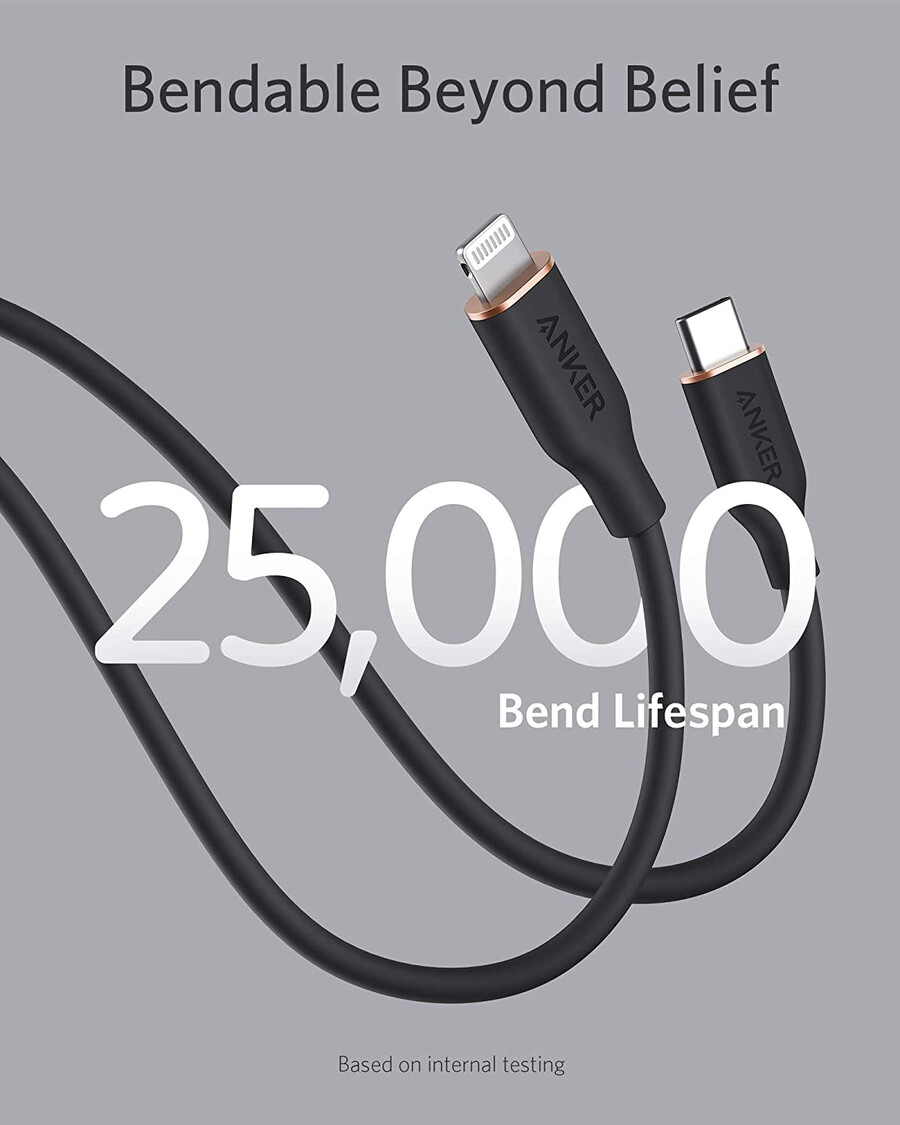 anker 641 usb-c naar lightning-kabel flow 90 cm siliconen