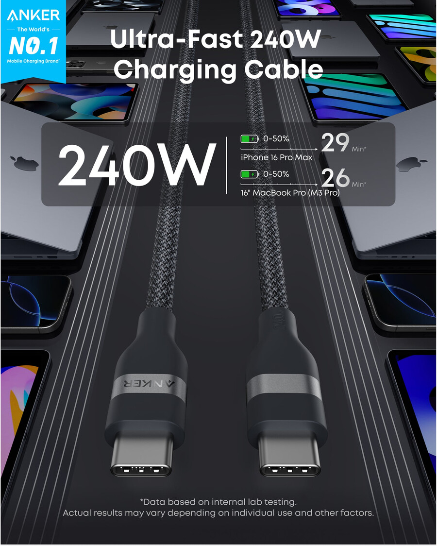 anker snellader voor iphone 45w usb-c-oplader met opvouwbare stekker