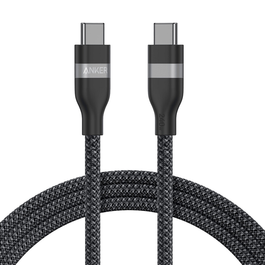 anker nano-oplader 45w met usb-c naar usb-c-kabel en anker usb-c naar usb-c-kabel 18 meter 240w gevlochten gerecycled materiaal