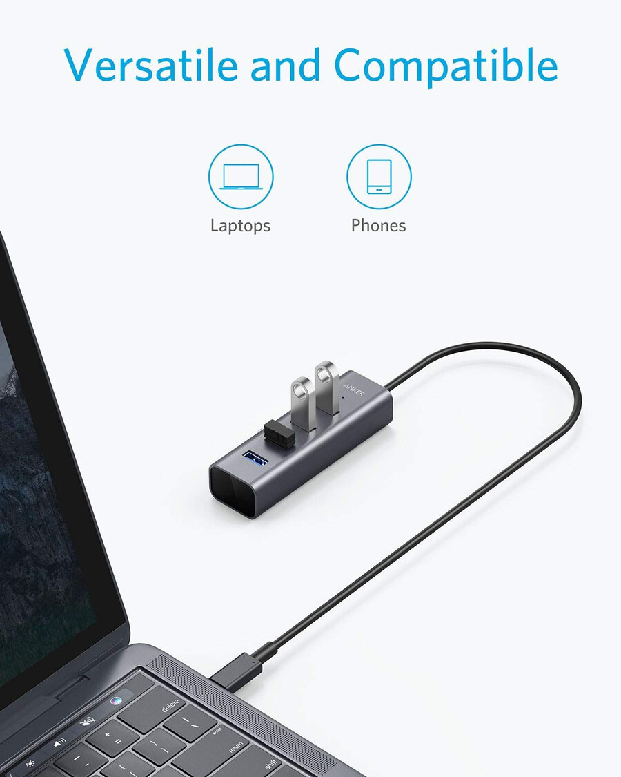 usb-c naar 4-poorts usb 3.0-hub