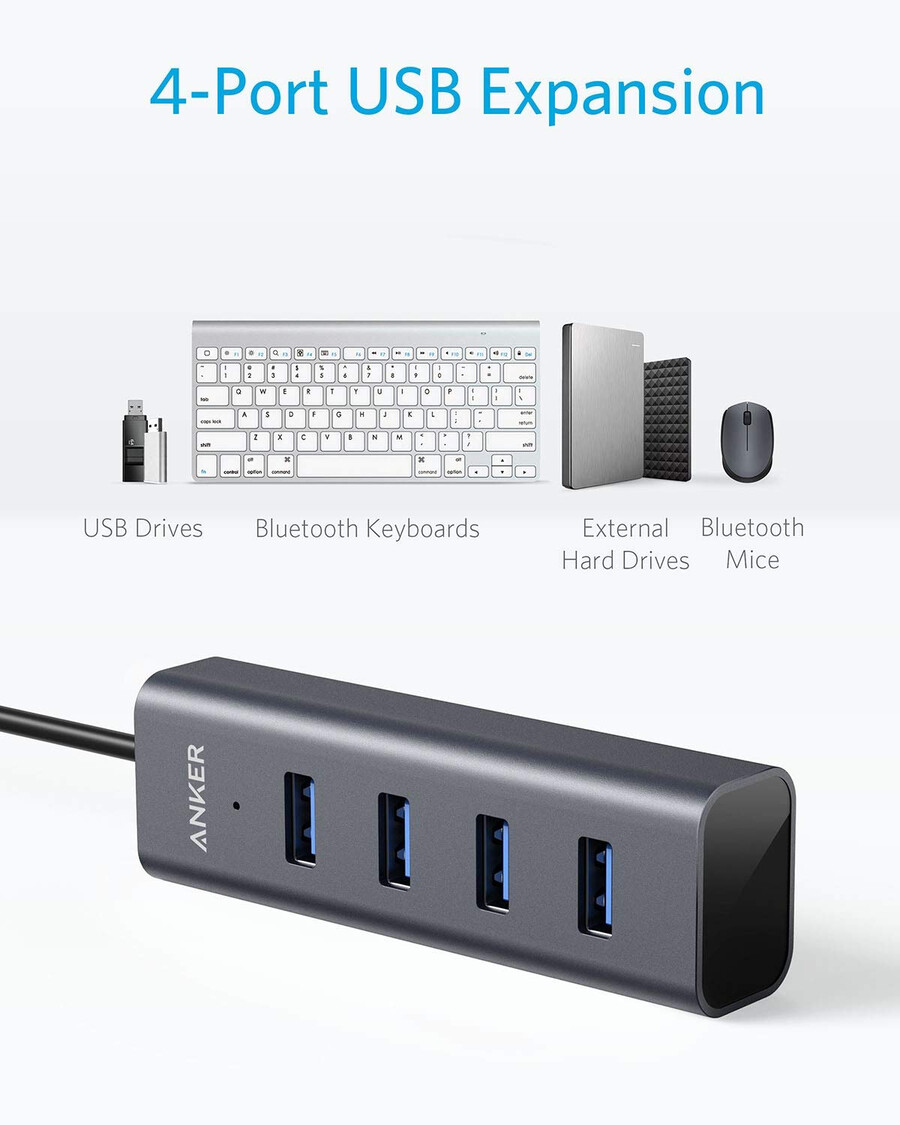 usb-c naar 4-poorts usb 3.0-hub