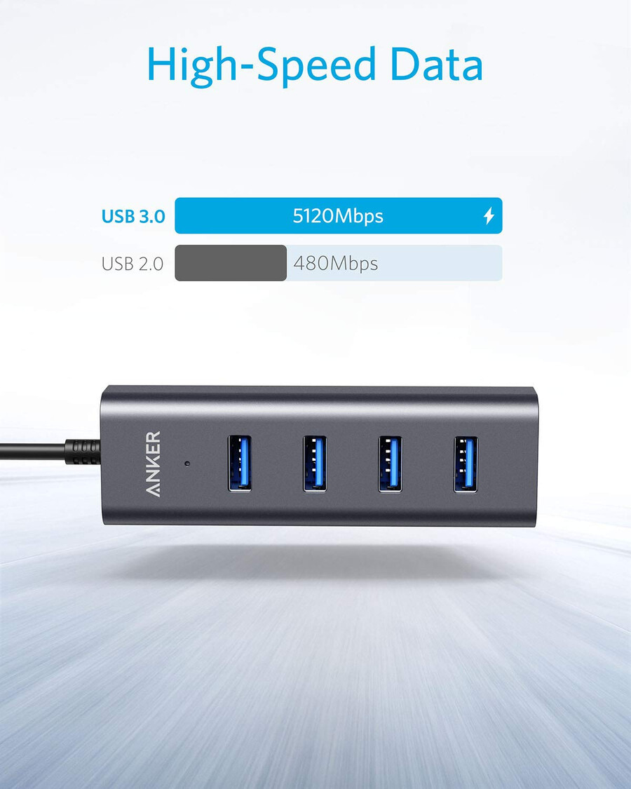 usb-c naar 4-poorts usb 3.0-hub