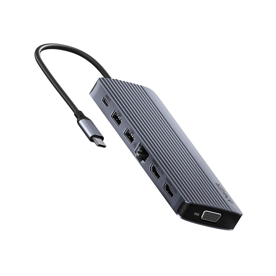 anker usb-c hub 14-in-1 drie beeldschermen
