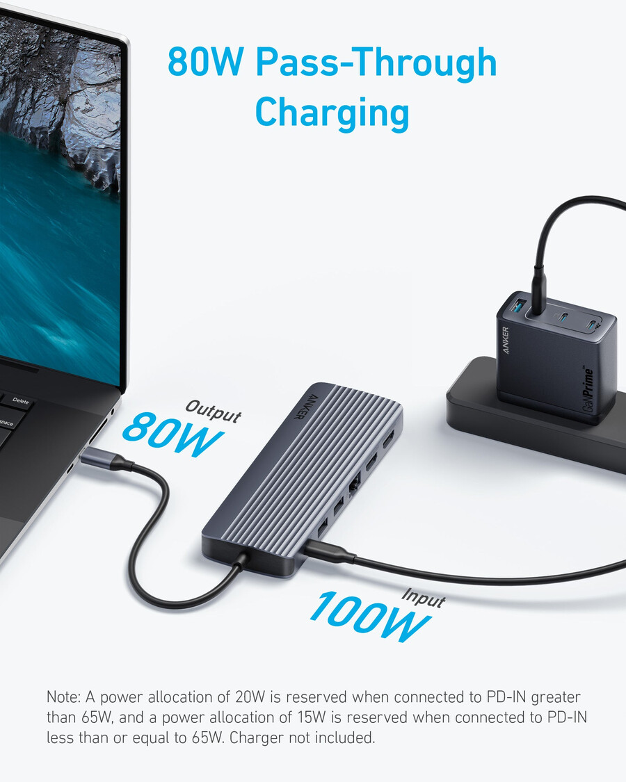 anker usb-c hub 14-in-1 drie beeldschermen