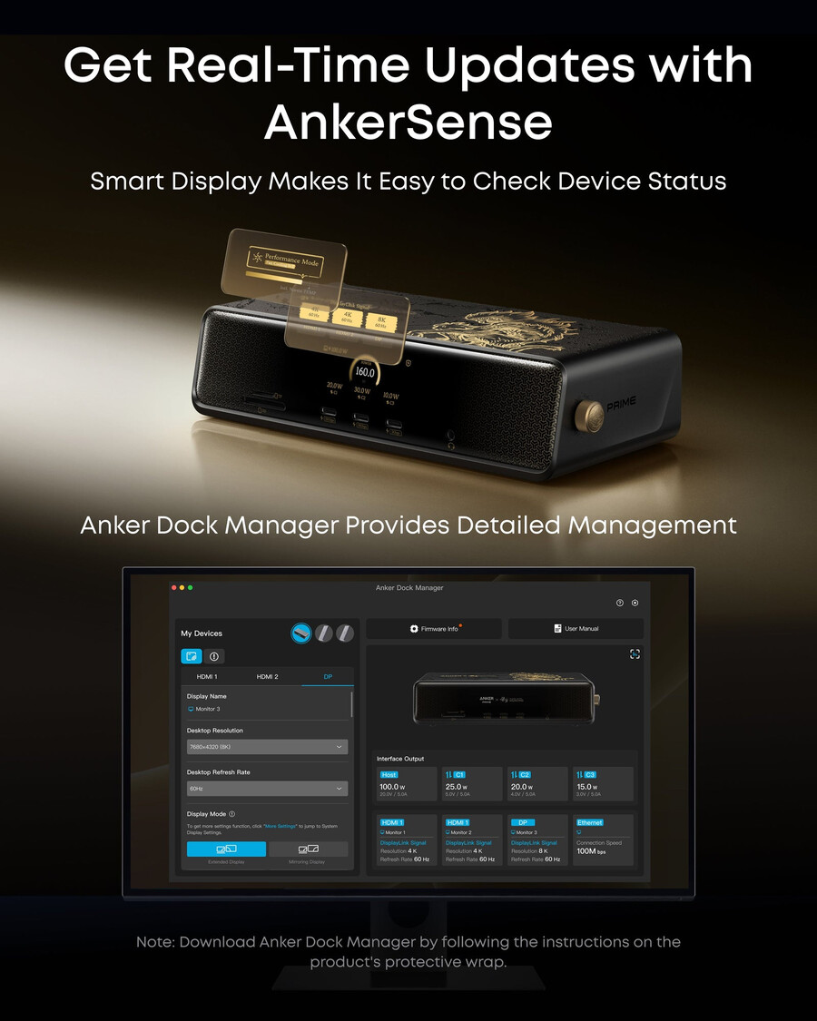 anker × black myth wukong-editie anker prime dockingstation 14-in-1 drie schermen displaylink met dl7400