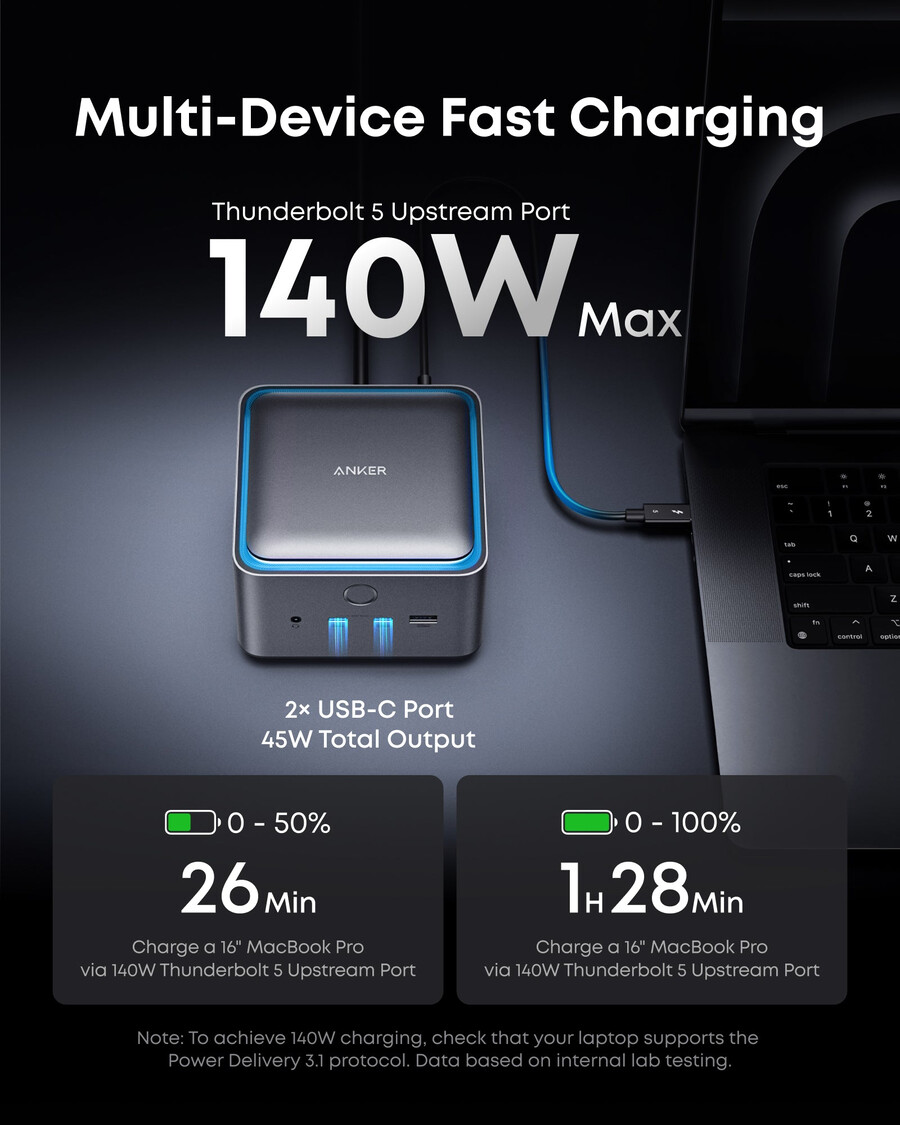anker prime thunderbolt 5 dockingstation 14-in-1 140w 8k tb5