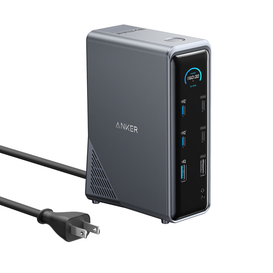 anker prime oplaaddockingstation 14-in-1 dubbel scherm 160w