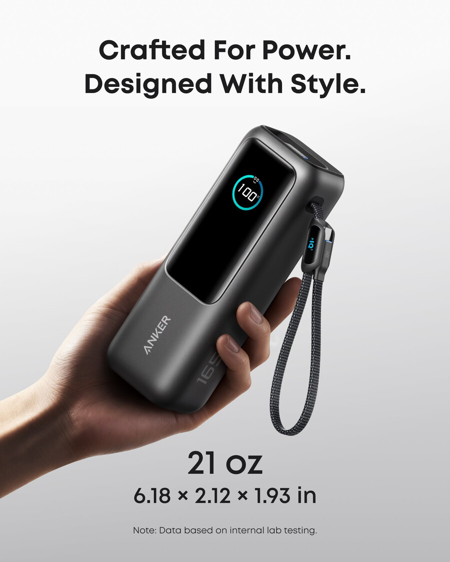 anker laptop powerbank 25 kb 165 w ingebouwde en intrekbare kabels