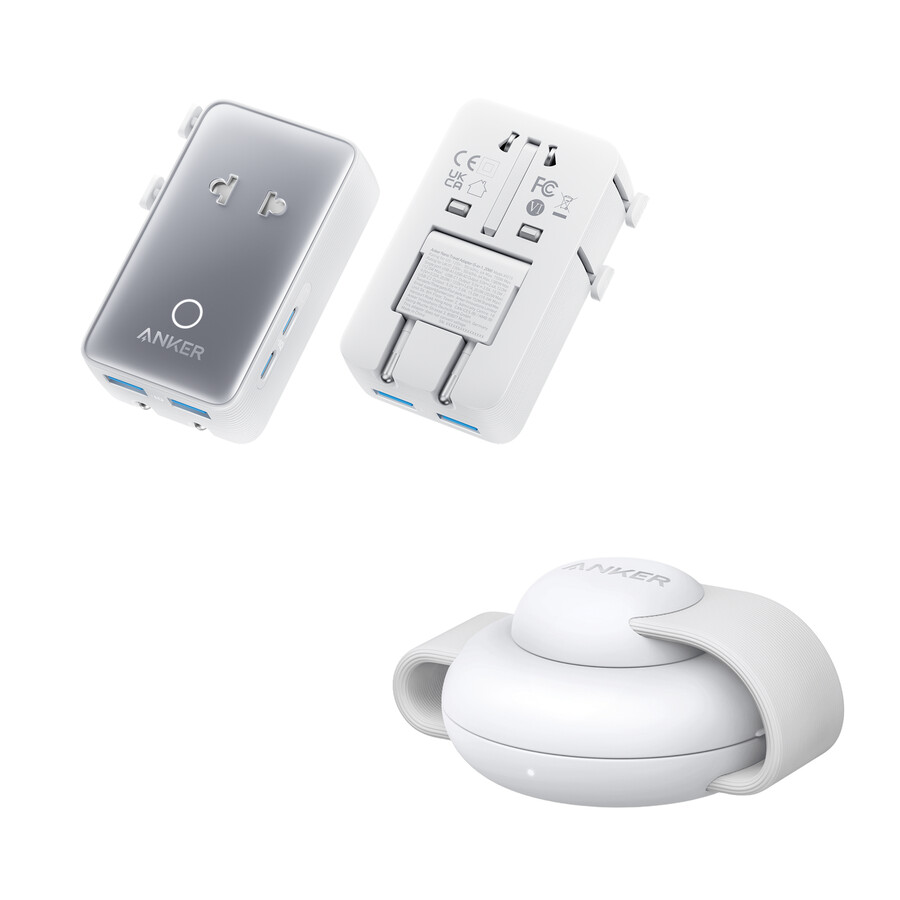 anker maggo draadloos laadstation 3-in-1 opvouwbaar kussen en anker nano reisadapter 5-in-1 20w 1 stuk