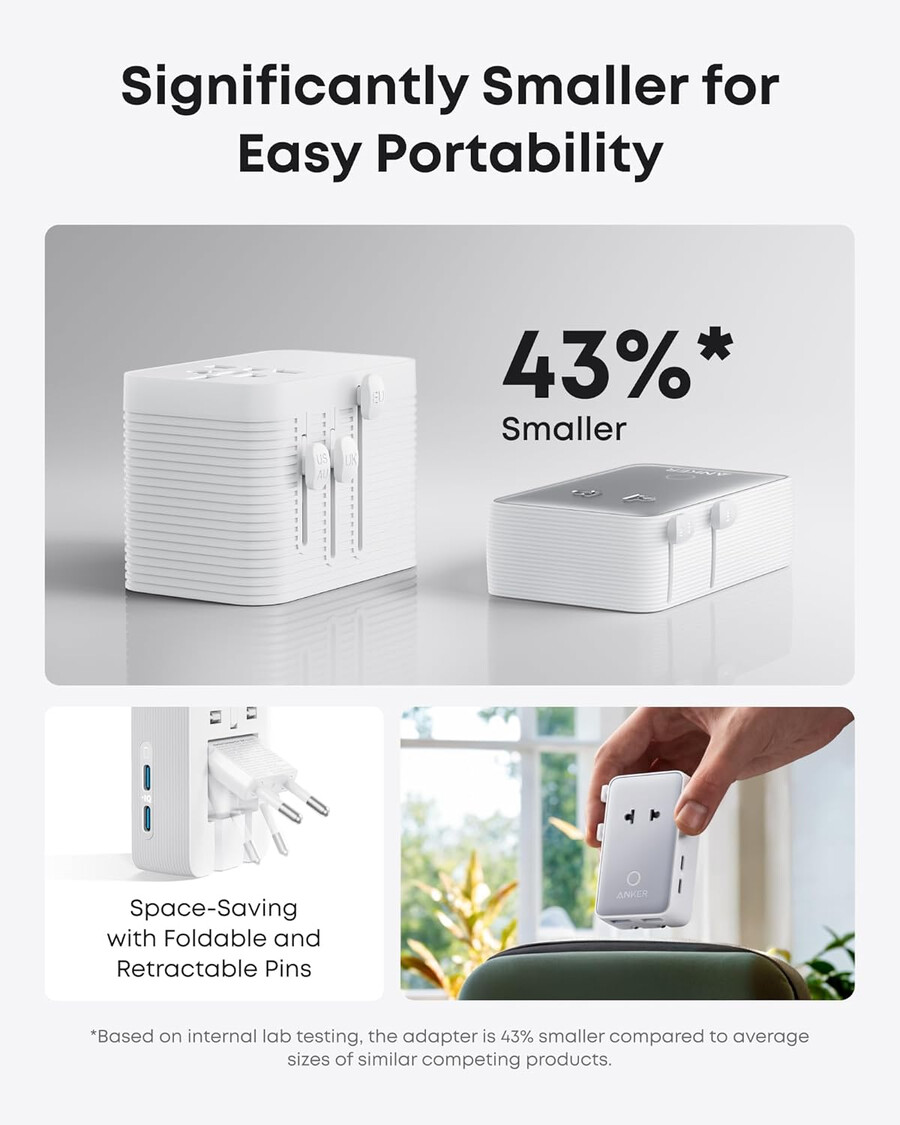 anker maggo draadloos laadstation 3-in-1 opvouwbaar kussen en anker nano reisadapter 5-in-1 20w 1 stuk