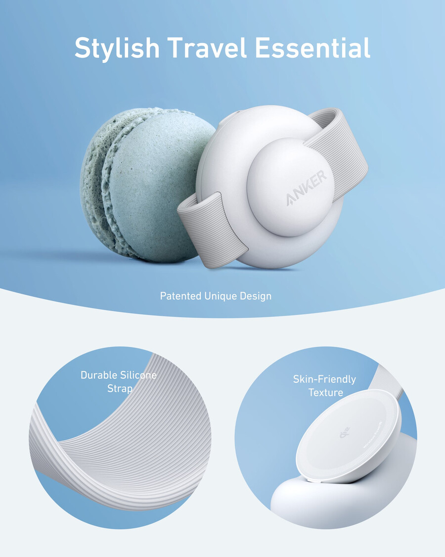 anker maggo draadloos laadstation 3-in-1 opvouwbaar kussen en anker nano reisadapter 5-in-1 20w 1 stuk