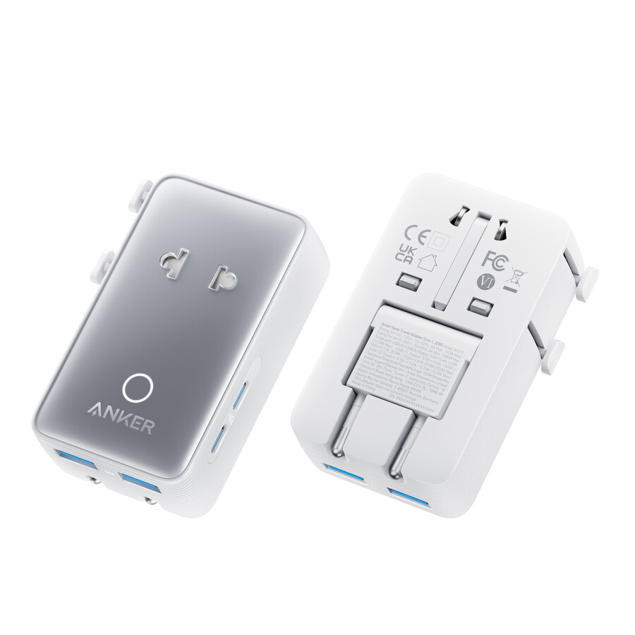 anker maggo draadloos laadstation 3-in-1 opvouwbaar kussen en anker nano reisadapter 5-in-1 20w 1 stuk